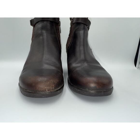 UGG Emalie Stout Brown Leather Bootie Boots Sherpa Insole Women's 7 S/N 1005286 - Picture 7 of 13